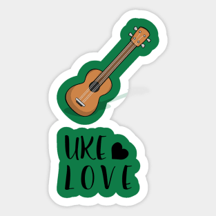 Mahalo and Aloha Hawaiian Acoustic Ukulele Uke Love Sticker